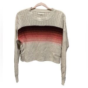 Aéropostale cream color block chunky knit sweater with ombré stripes. Size M.